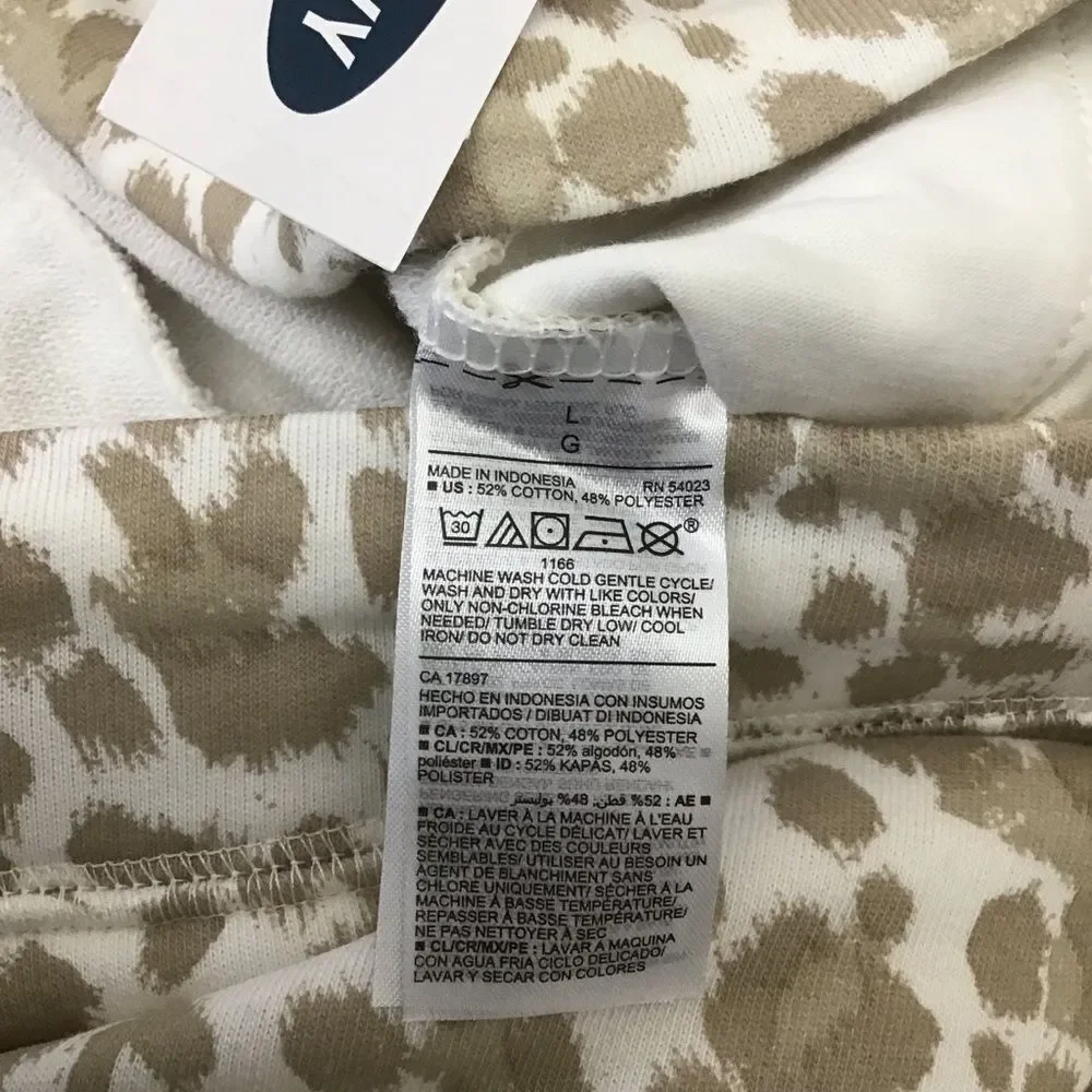 Leopard OLD Navy mini shorts animal prints ecru white tan beige cotton blend L - Picture 7 of 11